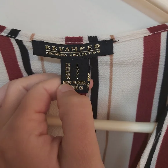 Revamped Premium Collection Striped Longsleeved Tied Top Size Large (L) - Picture 7 of 7
